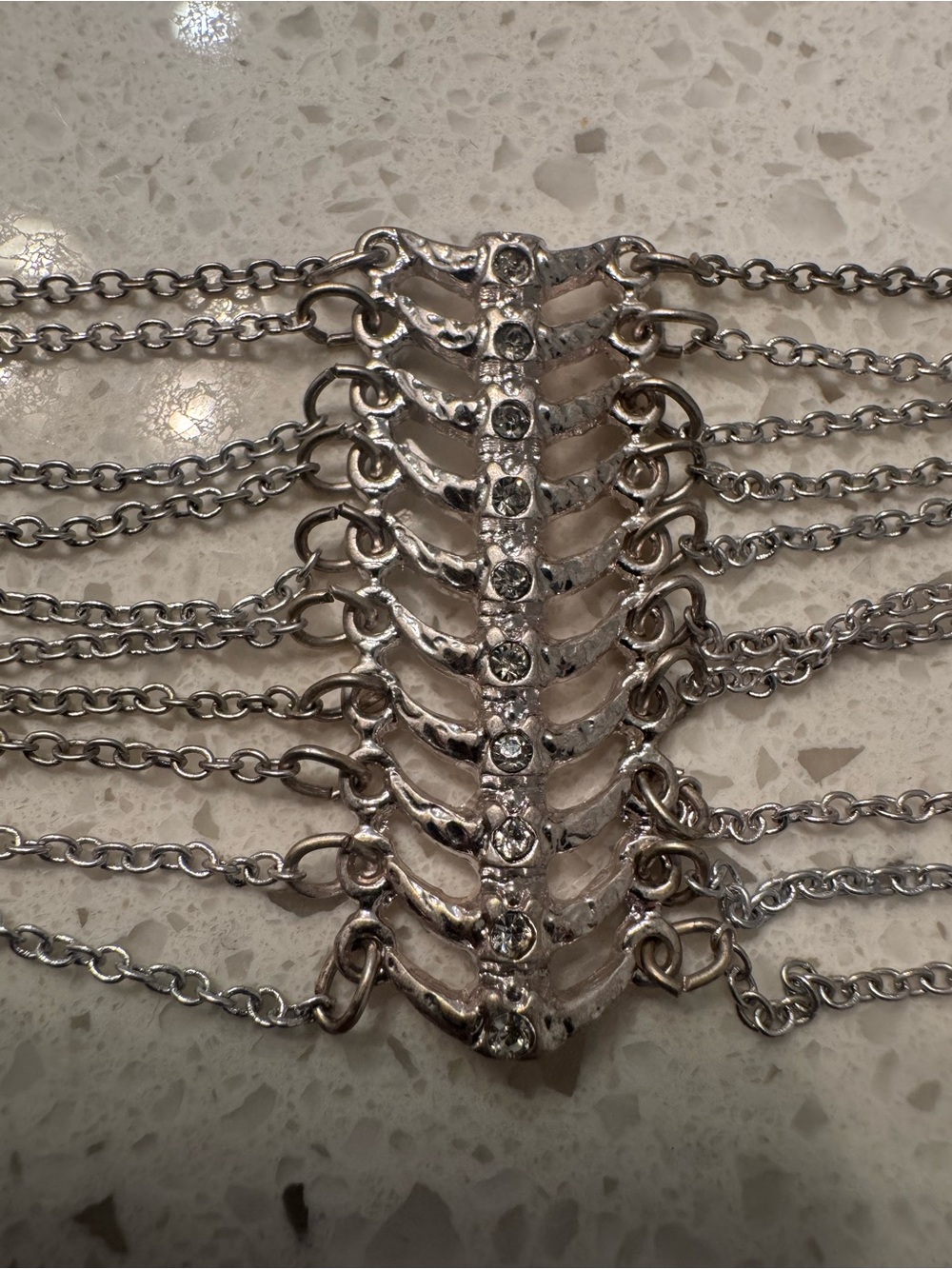 Silver Multi-Strand Statement Necklace - Picture 3 of 3
